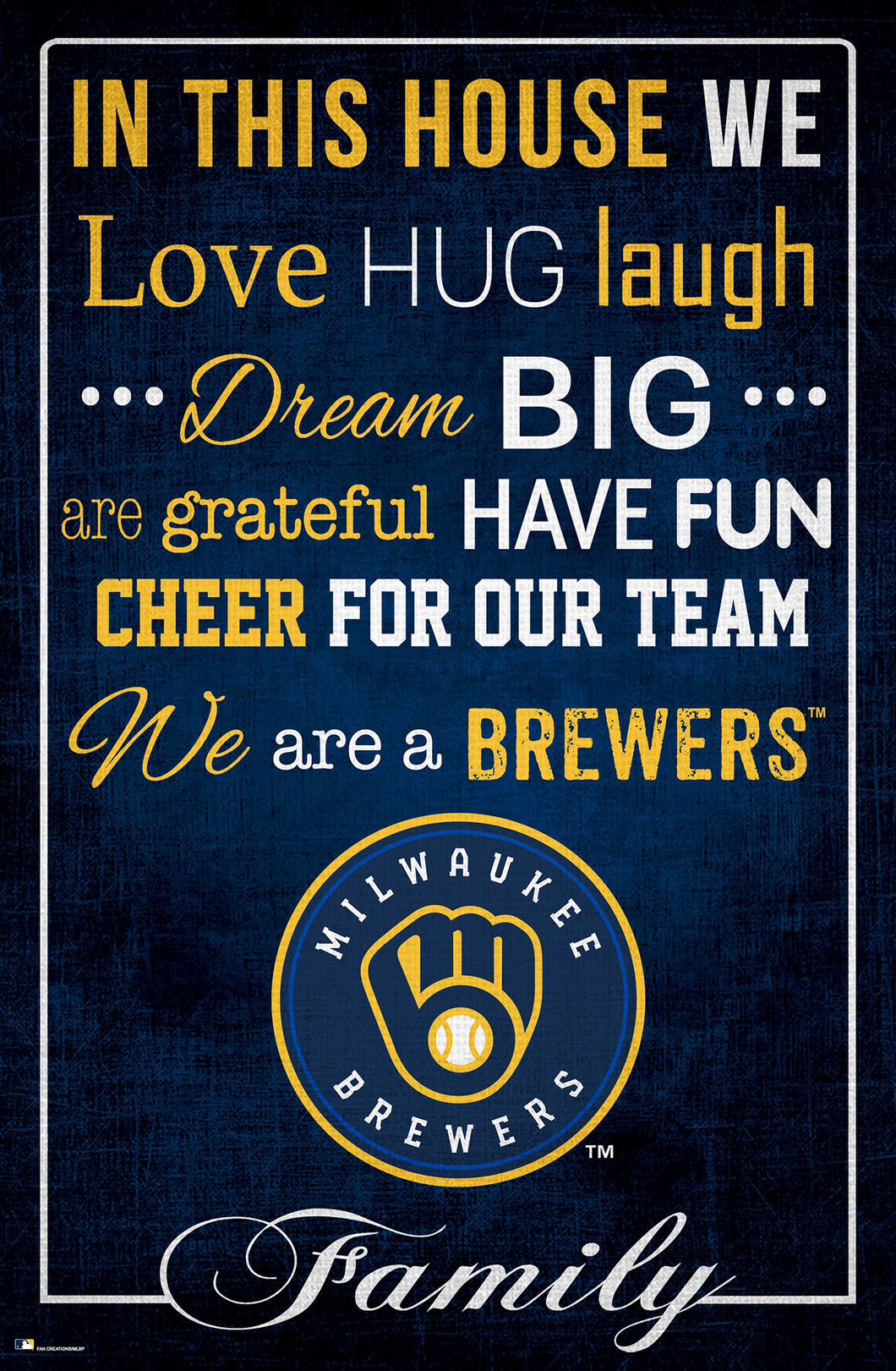 Milwaukee Brewers In This House  Wood Sign - 17