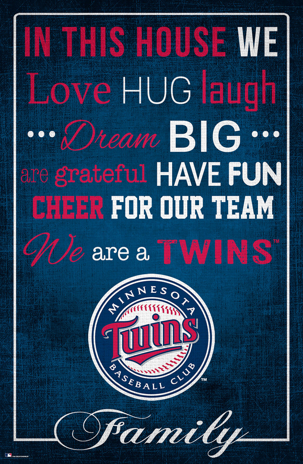 Minnesota Twins In This House  Wood Sign - 17