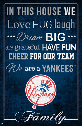 New York Yankees In This House  Wood Sign - 17