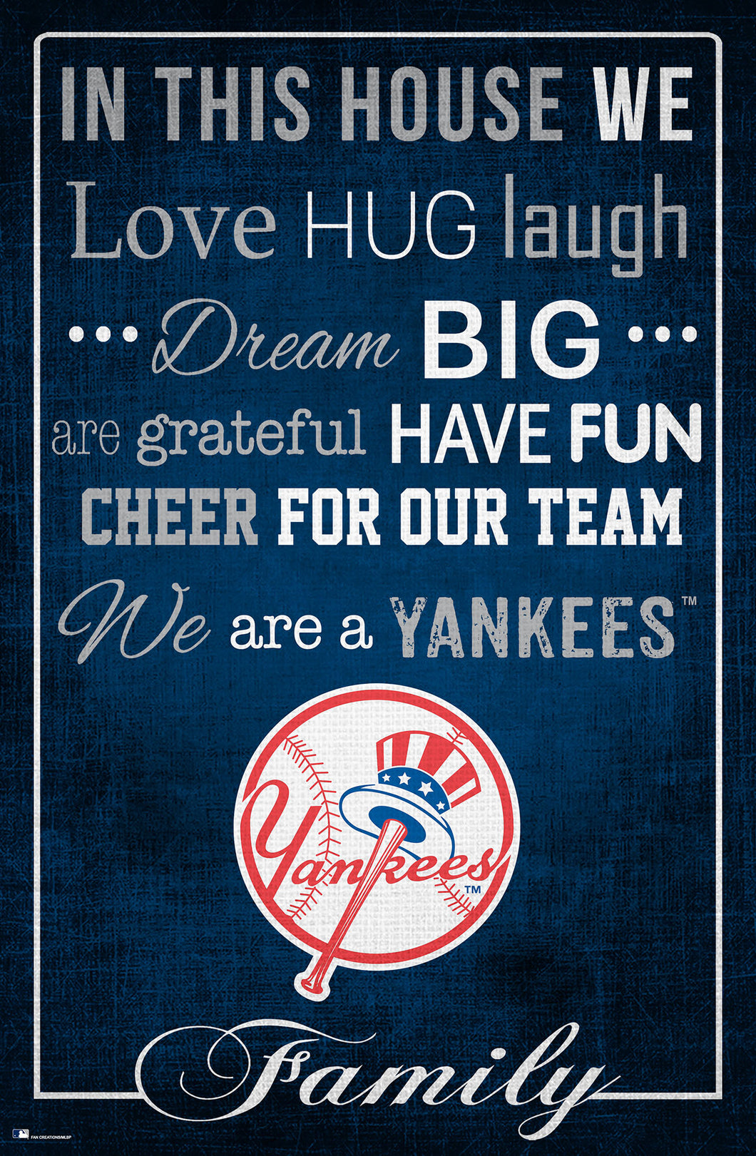 New York Yankees In This House  Wood Sign - 17