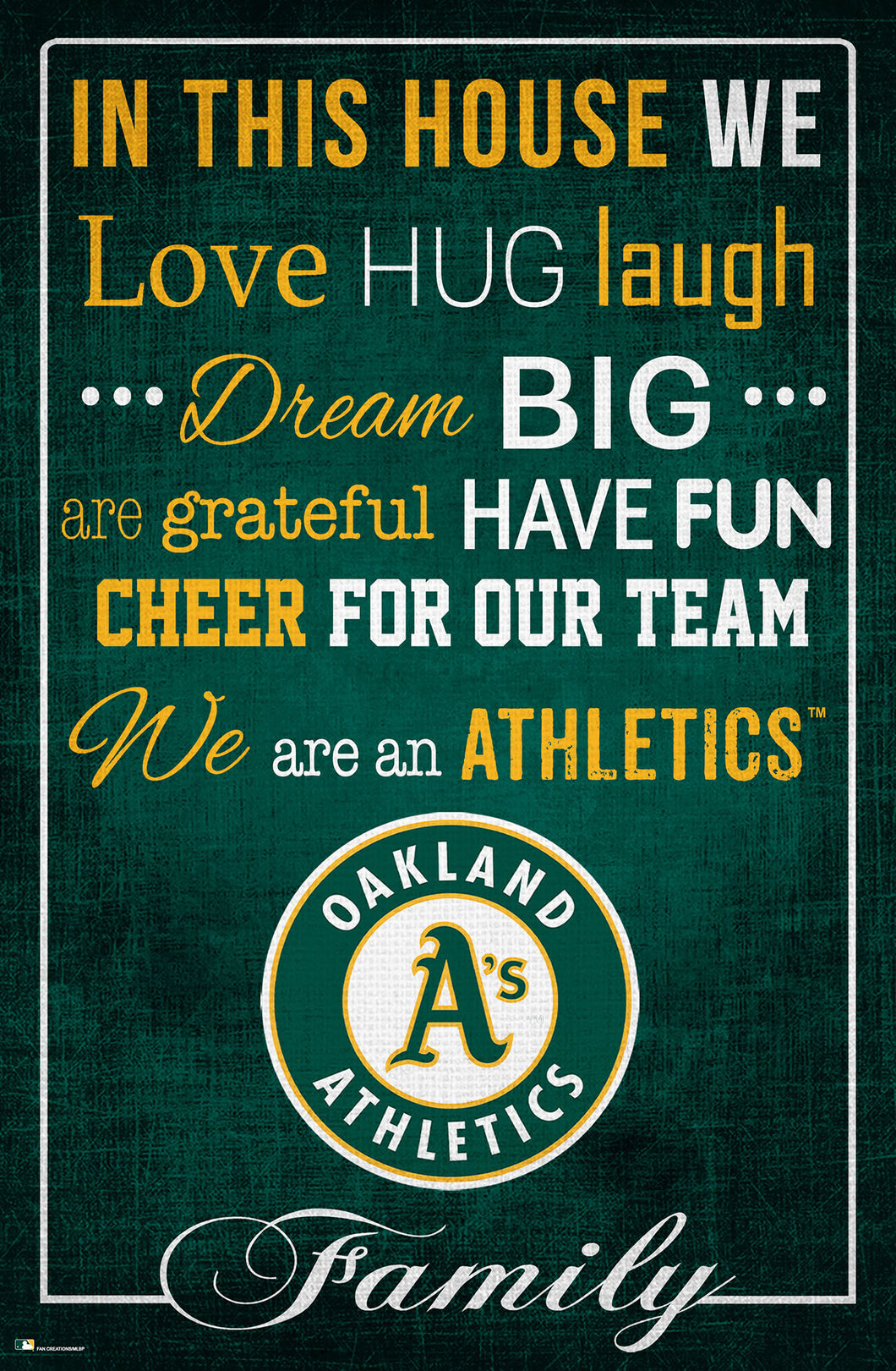 Oakland Athletics In This House  Wood Sign - 17