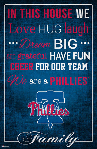 Philadelphia Phillies In This House  Wood Sign - 17