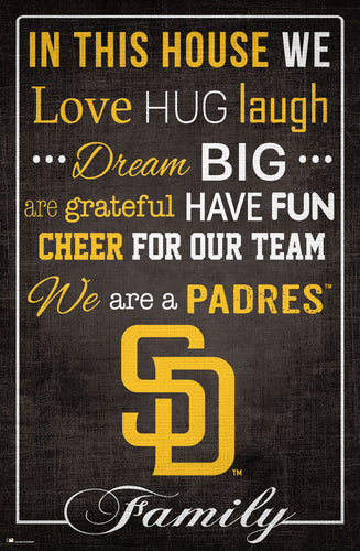 San Diego Padres In This House  Wood Sign - 17