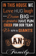 San Francisco Giants In This House  Wood Sign - 17"x26"
