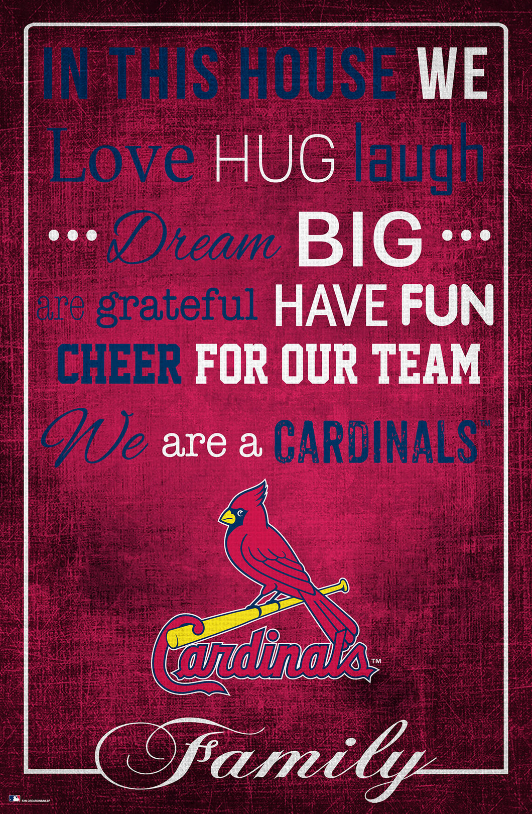 St. Louis Cardinals In This House  Wood Sign - 17