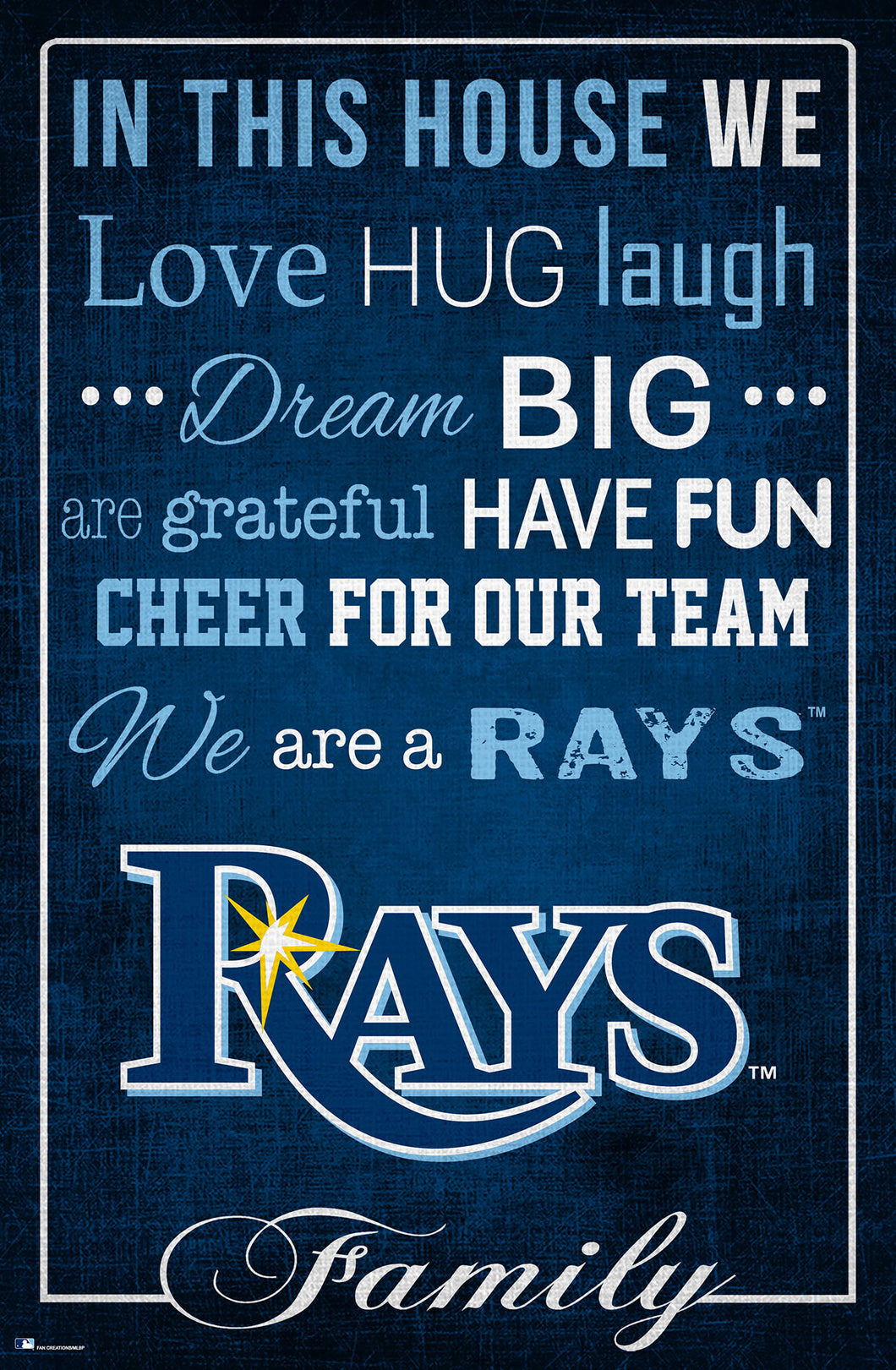 Tampa Bay Rays In This House  Wood Sign - 17