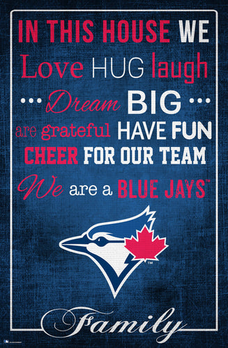 Toronto Blue Jays In This House  Wood Sign - 17