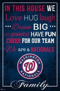 Washington Nationals In This House  Wood Sign - 17"x26"