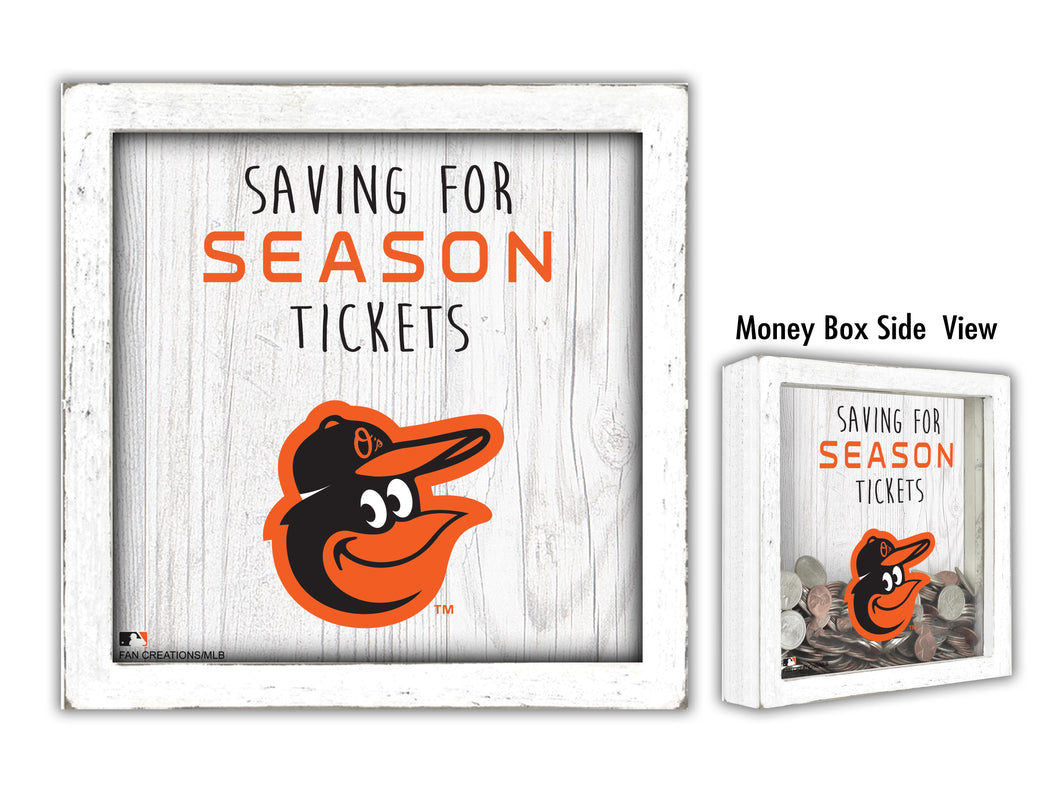 Baltimore Orioles Saving for Tickets Money Box