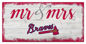 Atlanta Braves Mr. & Mrs. Script Wood Sign - 6"x12"