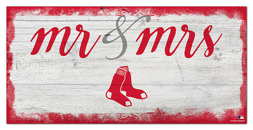 Boston Red Sox Mr. & Mrs. Script Wood Sign - 6