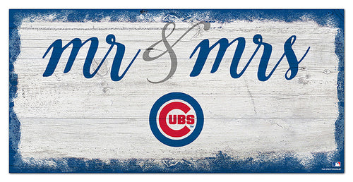 Chicago Cubs Mr. & Mrs. Script Wood Sign - 6