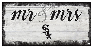 Chicago White Sox Mr. & Mrs. Script Wood Sign - 6"x12"