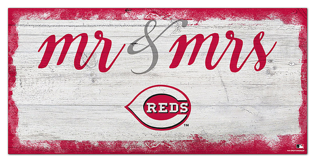 Cincinnati Reds Mr. & Mrs. Script Wood Sign - 6