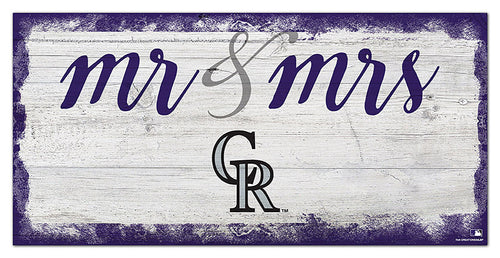 Colorado Rockies Mr. & Mrs. Script Wood Sign - 6