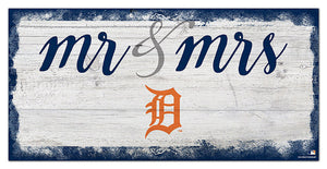 Detroit Tigers Mr. & Mrs. Script Wood Sign - 6"x12"