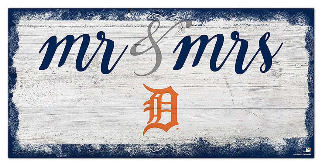 Detroit Tigers Mr. & Mrs. Script Wood Sign - 6