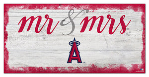 Los Angeles Angels Mr. & Mrs. Script Wood Sign - 6"x12"