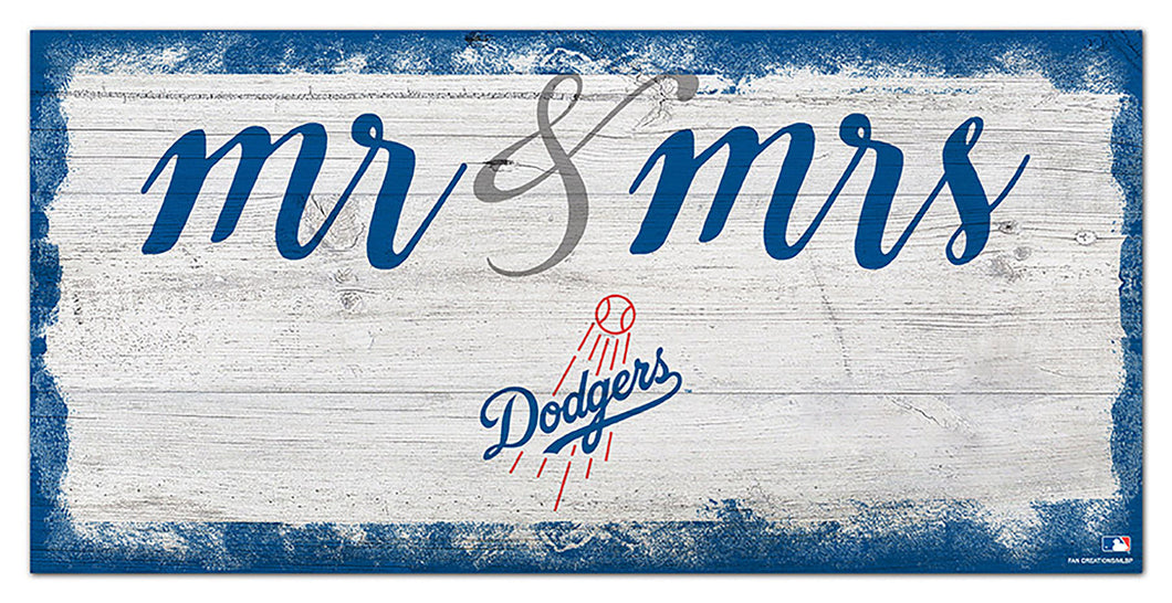 Los Angeles Dodgers Mr. & Mrs. Script Wood Sign - 6