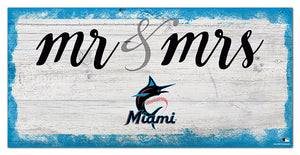 Miami Marlins Mr. & Mrs. Script Wood Sign - 6"x12"