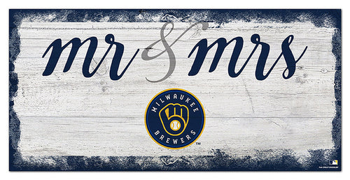 Milwaukee Brewers Mr. & Mrs. Script Wood Sign - 6