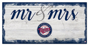 Minnesota Twins Mr. & Mrs. Script Wood Sign - 6"x12"