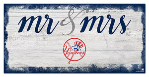 New York Yankees Mr. & Mrs. Script Wood Sign - 6"x12"