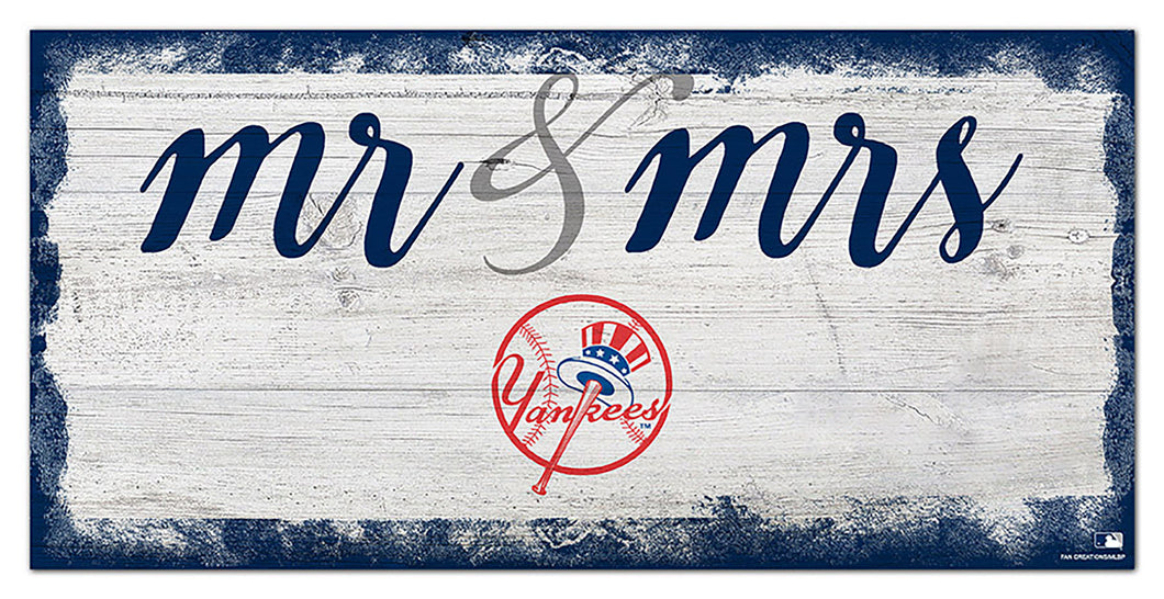 New York Yankees Mr. & Mrs. Script Wood Sign - 6