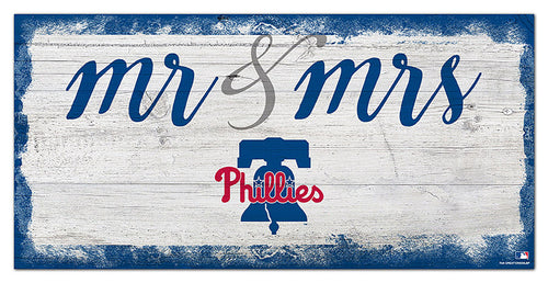 Philadelphia Phillies Mr. & Mrs. Script Wood Sign - 6
