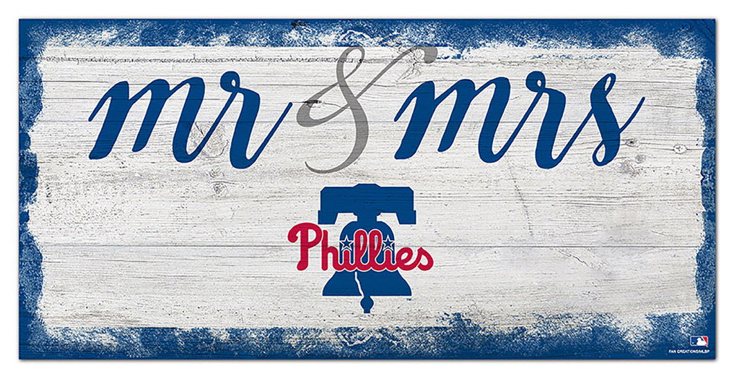 Philadelphia Phillies Mr. & Mrs. Script Wood Sign - 6