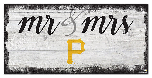 Pittsburgh Pirates Mr. & Mrs. Script Wood Sign - 6