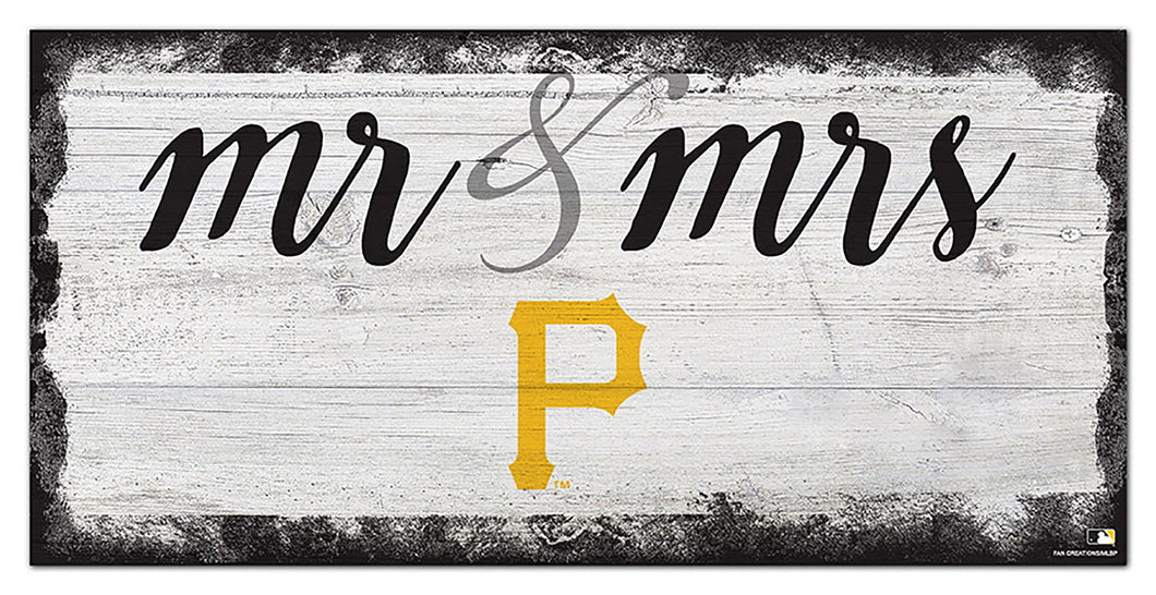 Pittsburgh Pirates Mr. & Mrs. Script Wood Sign - 6