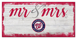 Washington Nationals Mr. & Mrs. Script Wood Sign - 6"x12"