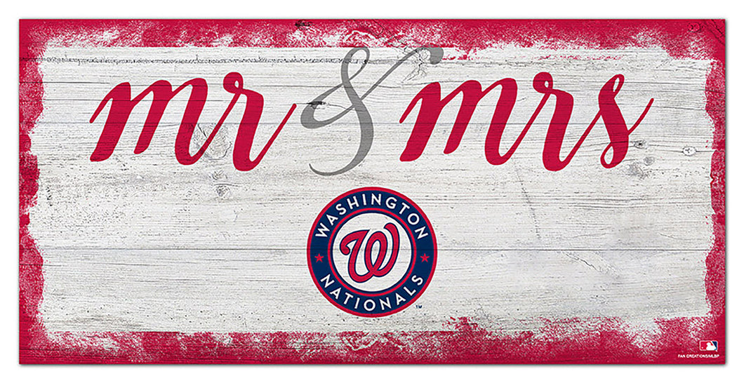 Washington Nationals Mr. & Mrs. Script Wood Sign - 6