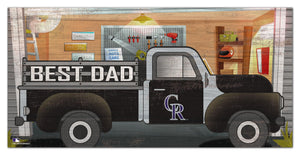 Colorado Rockies Best Dad Truck Sign - 6"x12"