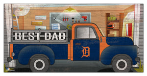 Detroit Tigers Best Dad Truck Sign - 6"x12"