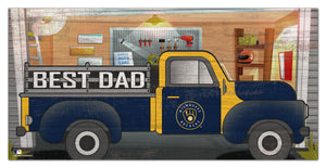 Milwaukee Brewers Best Dad Truck Sign - 6"x12"