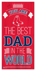 Boston Red Sox Best Dad Wood Sign