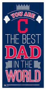 Cleveland Indians Best Dad Wood Sign