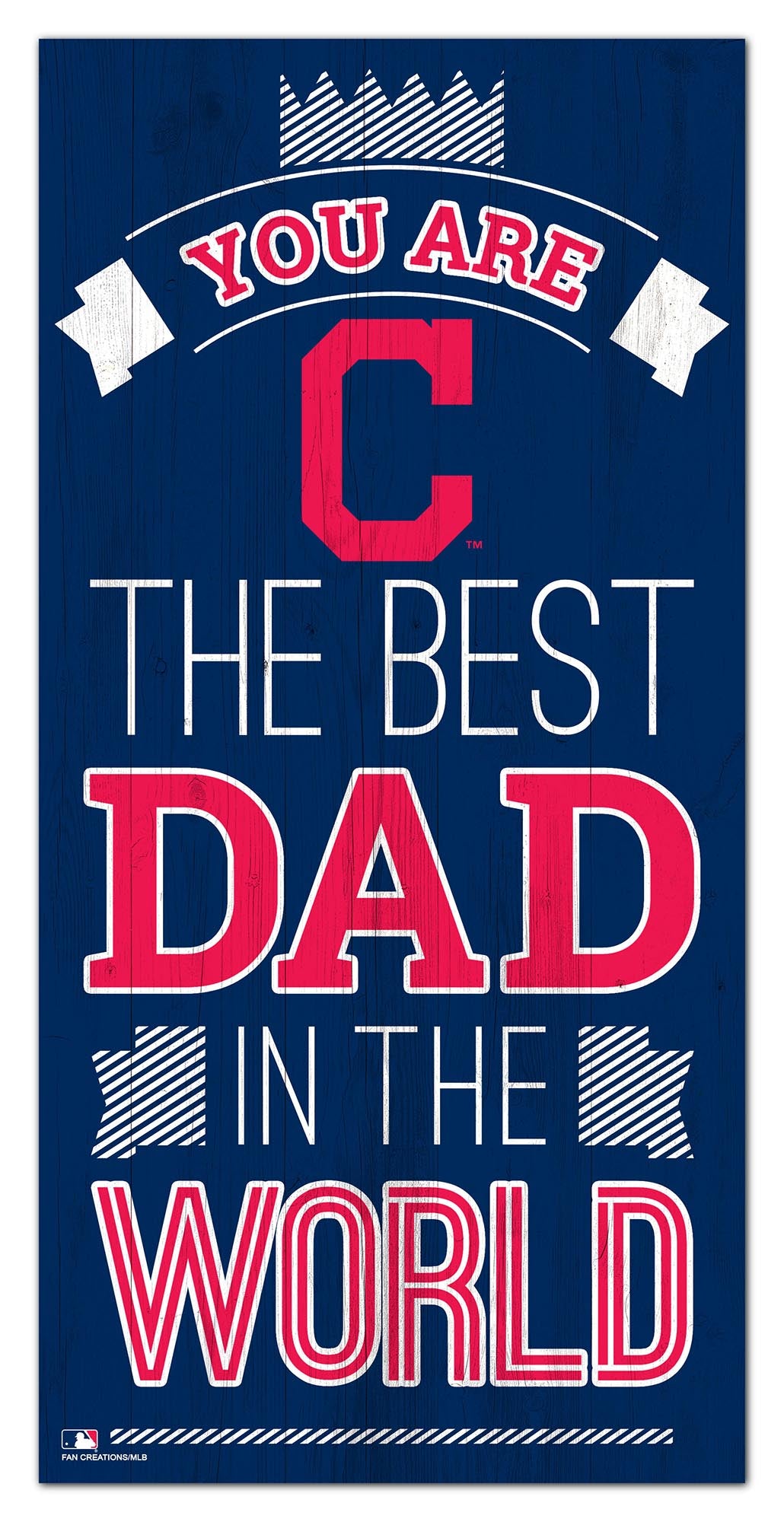 Cleveland Indians Best Dad Wood Sign