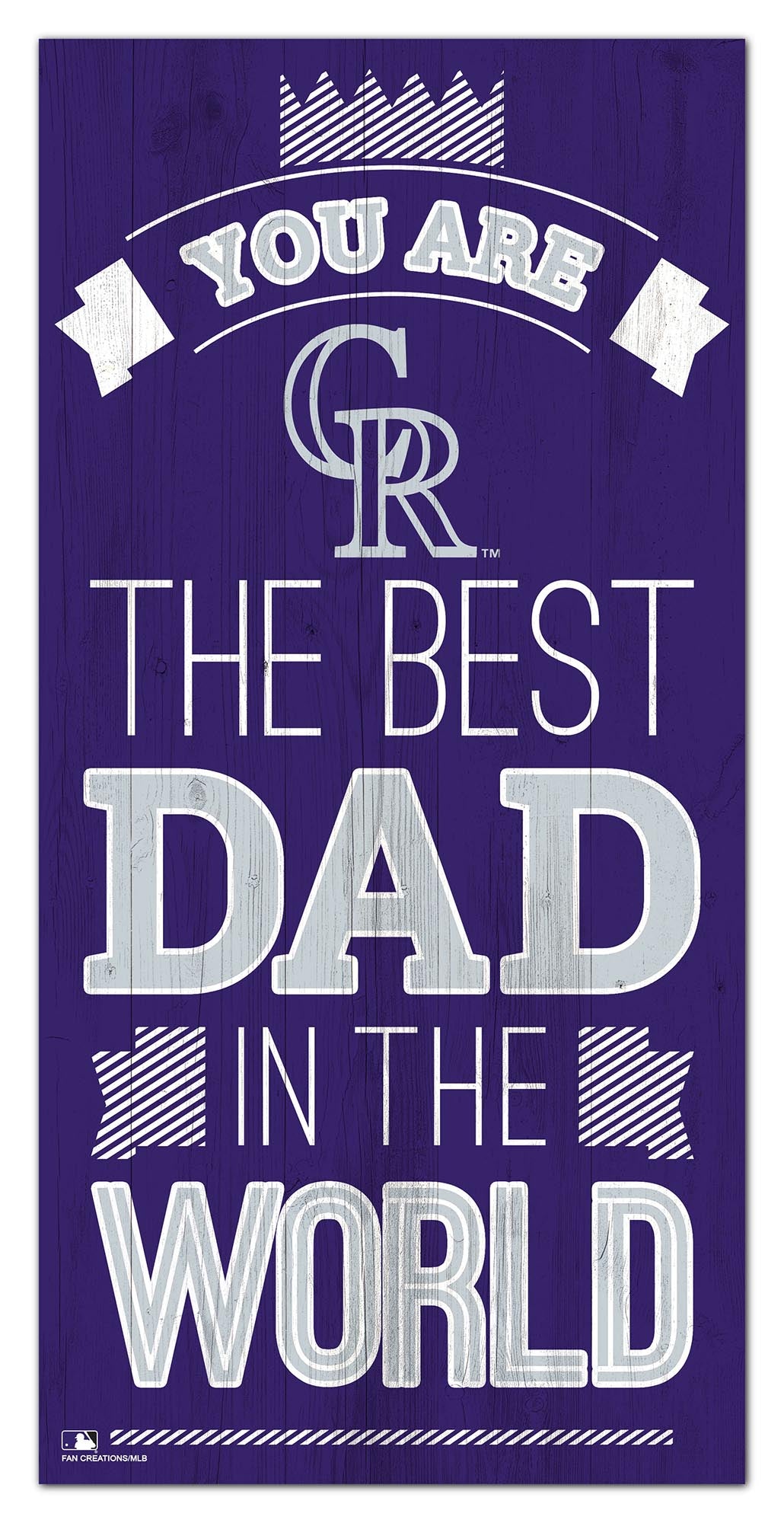 Colorado Rockies Best Dad Wood Sign 
