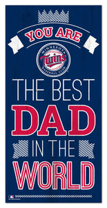 Minnesota Twins Best Dad Wood Sign