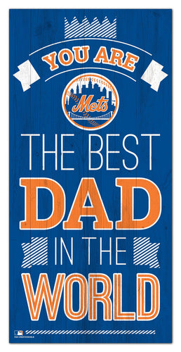 New York Mets Best Dad Wood Sign