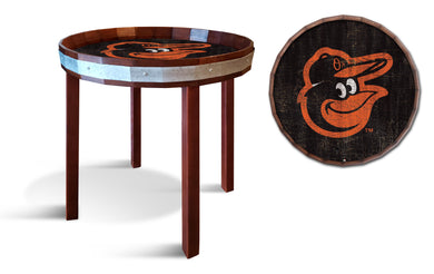 Baltimore Orioles Barrel Top Side Table