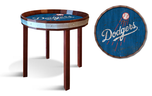 Los Angeles Dodgers Barrel Top Side Table