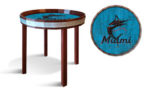 Miami Marlins Barrel Top Side Table