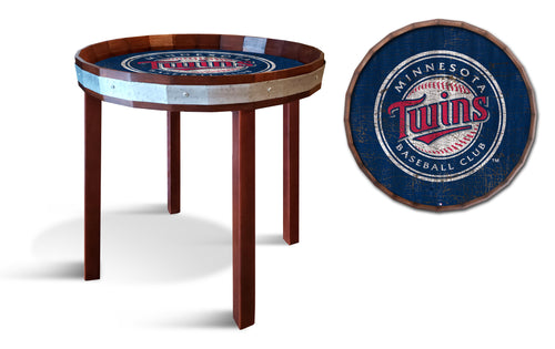 Minnesota Twins Barrel Top Side Table