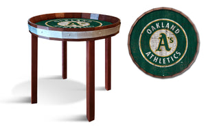 Oakland Athletics Barrel Top Side Table