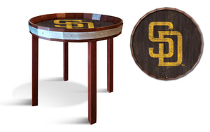 San Diego Padres Barrel Top Side Table