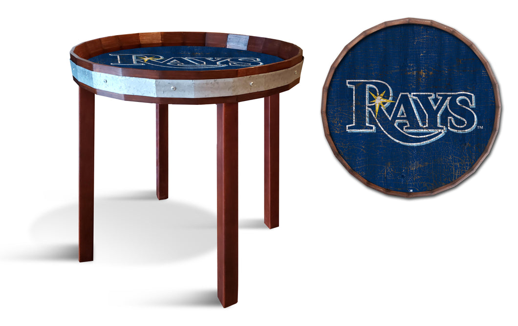 Tampa Bay Rays Barrel Top Side Table